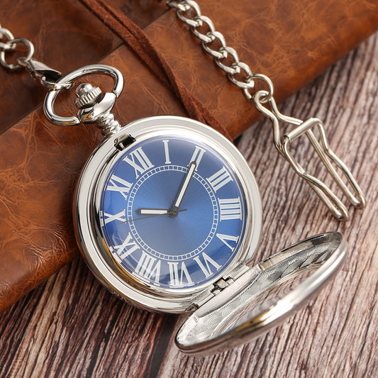 Xmas Gift Luxury Watch Men Relogio Digital Steampunk Pocket Watch Clock Vintage Self Wind Stylish Blue Dial Automatic Mechanical