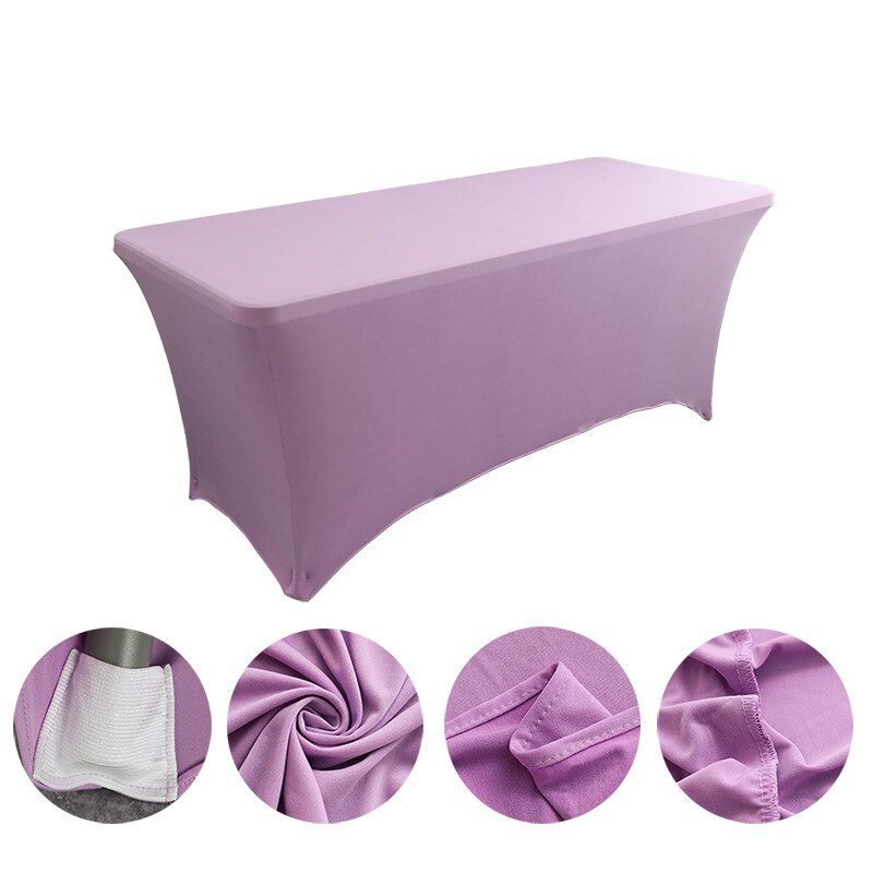 Spandex Plain Stretch Party Table Cover Cloth 4-8FT Folding Table Rectangular Cocktail Tablecloth For Wedding Banquet Christmas