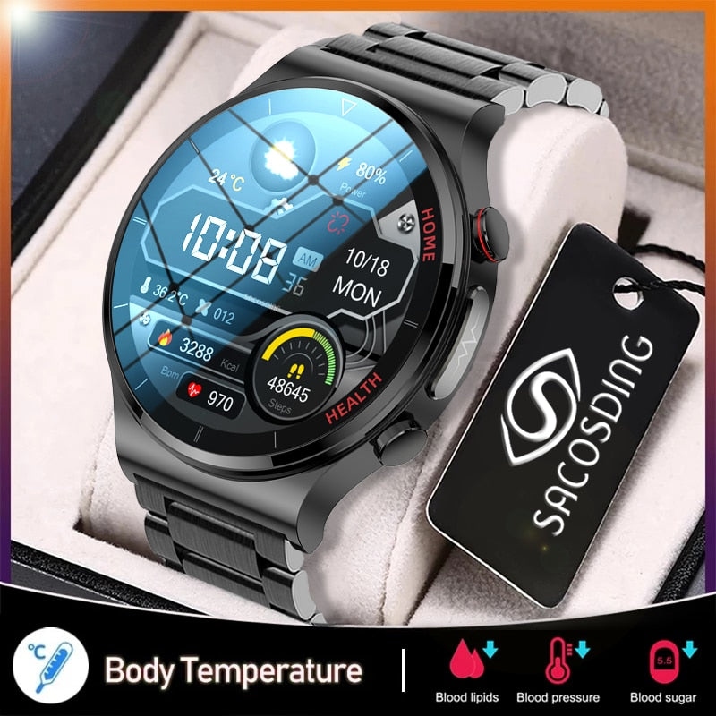 New Laser Treatment Three High Smart Watch Men ECG PPG Heart Rate Blood Pressure Health Tracker Smart Watch For Huawei Xiaomi