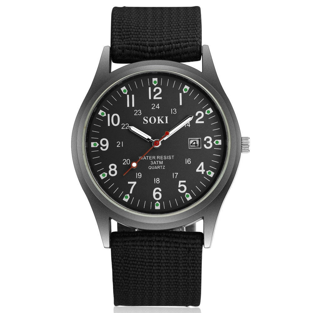 Military Watch for Men Top Quality Luxury Brand Quartz Mens Watches Luminous Canvas Band Relogio Masculino Fashion Male Clock