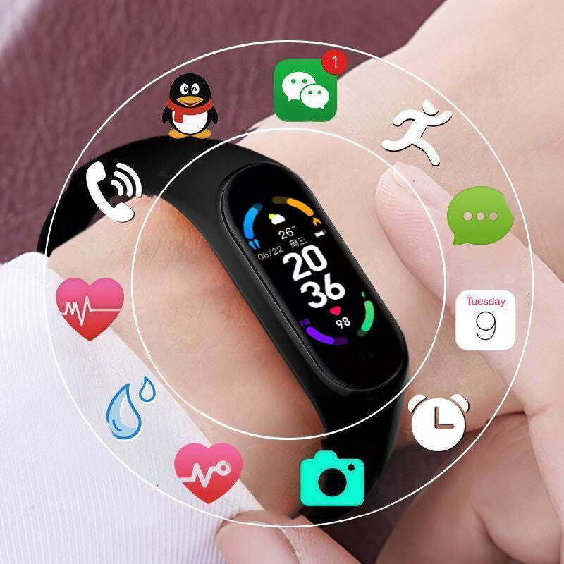 Olaf M5 Smart Bracelet Men Fitness Smart Wristband Women Sports Tracker Smart Watch Play Music Bracelet M6 Band For Adriod IOS