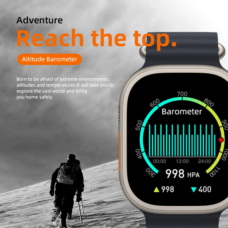 NEW In 49mm HW8 Ultra MAX Smart Watch Strap Lock 1:1 Orginal  Always on Man Body Temp Series 8 2.05" 520*580 Call NFC OUTDOOR
