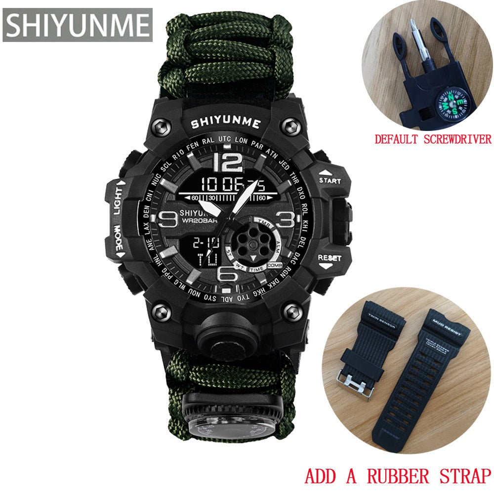 SHIYUNME New Sports Men's Watches Compass Luxury Military Quartz Watch Men Waterproof Male Clock relogio masculino 2022