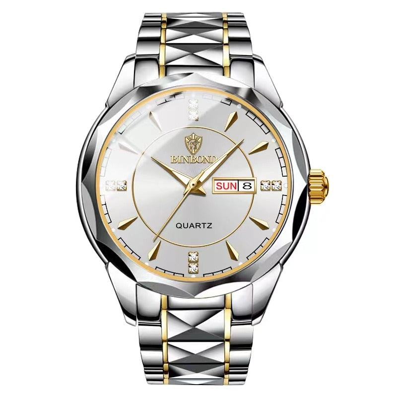 Fashion Luxury Gold Watch Men 2022 New Military Sport Quartz Wristwatch Calendar Casual Clock Stainless Steel Wateproof Watches