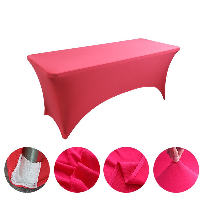Spandex Plain Stretch Party Table Cover Cloth 4-8FT Folding Table Rectangular Cocktail Tablecloth For Wedding Banquet Christmas