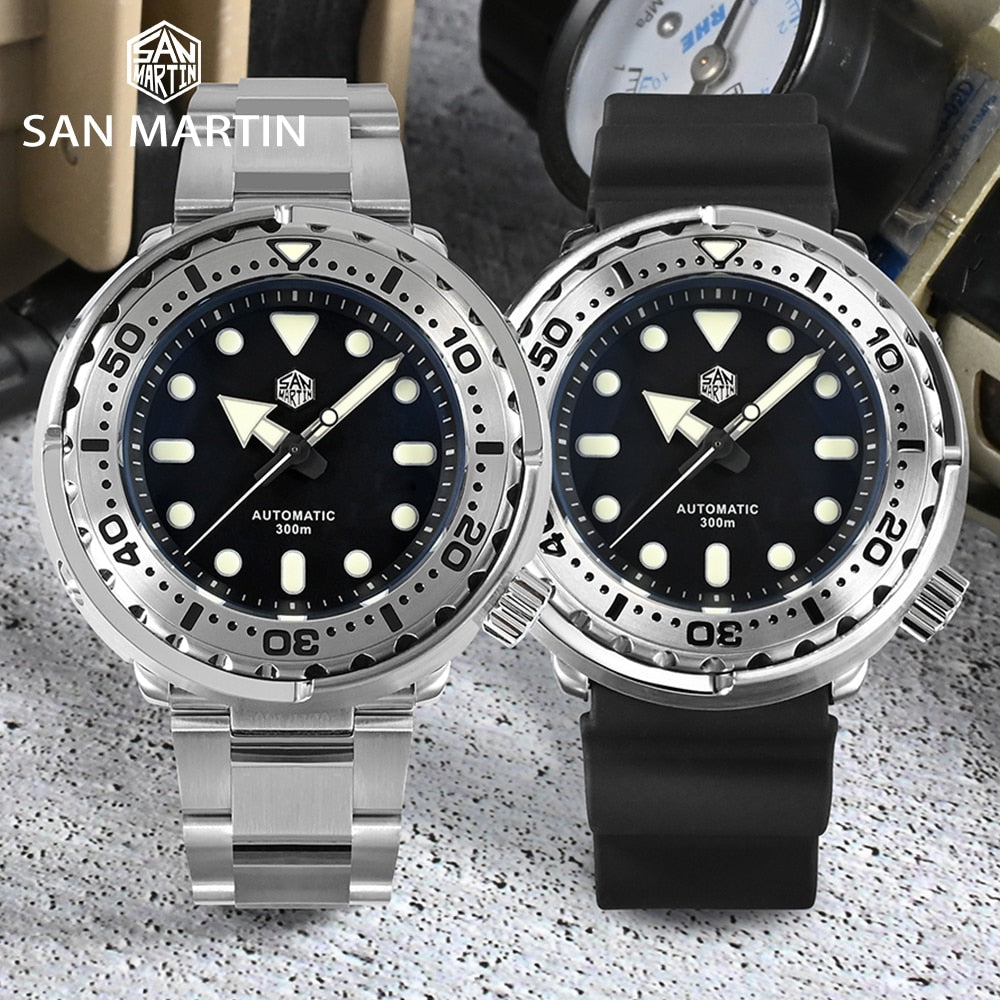 San Martin New 47mm Tuna Diver Watch Men Watches Automatic NH36 Mechanical Stainless Steel Wristwatch Sapphire Mirror 30Bar часы