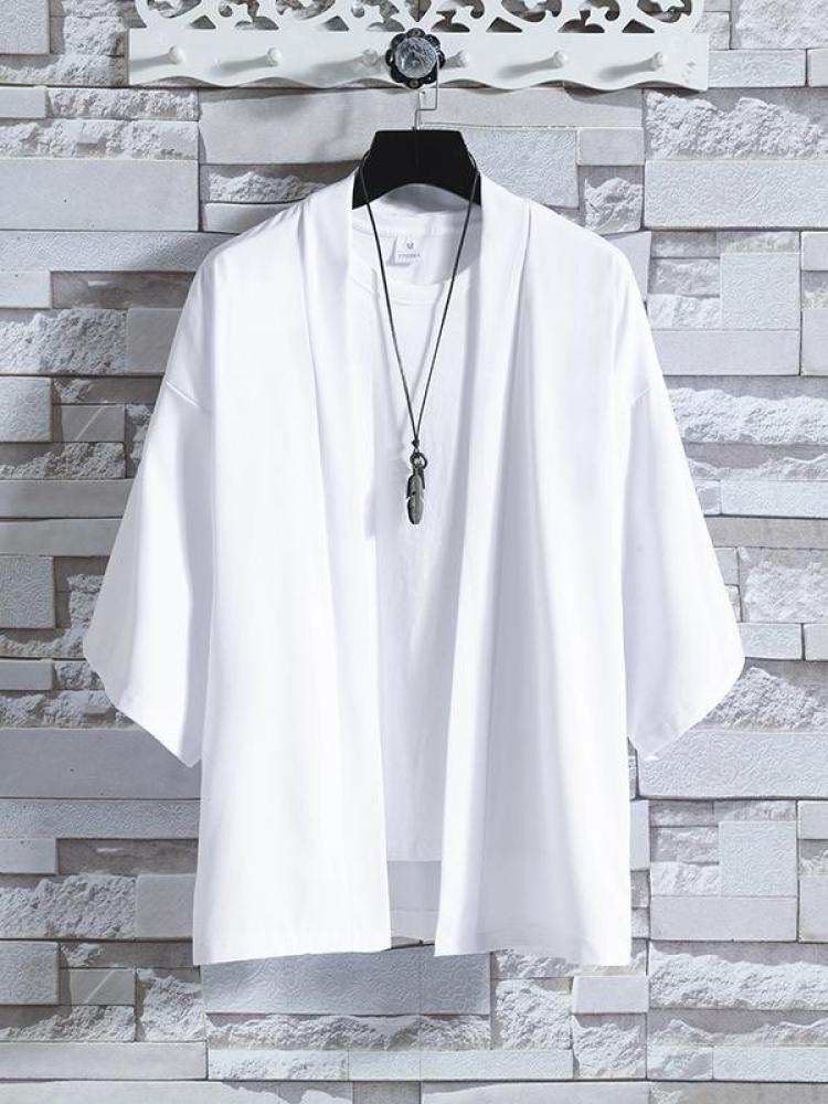 Japanese Men Cardigan Kimono Traditional Japanese Samurai Clothing Streetwear Yukata Male Shirt Haori Mens Kimono Shirt 4XL 5XL
