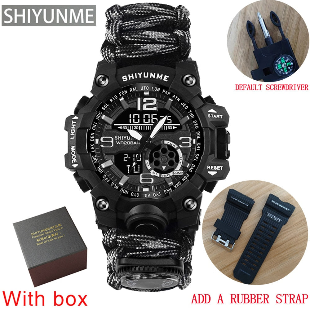SHIYUNME New Sports Men's Watches Compass Luxury Military Quartz Watch Men Waterproof Male Clock relogio masculino 2022