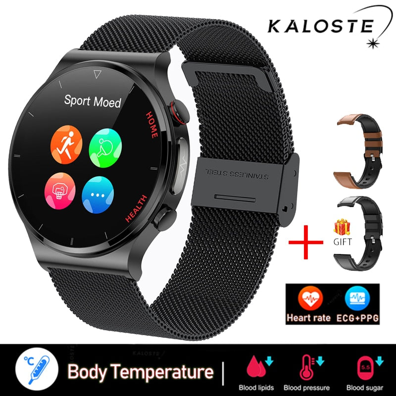 New Laser Treatment Three High Smart Watch Men ECG PPG Heart Rate Blood Pressure Health Tracker Smart Watch For Huawei Xiaomi
