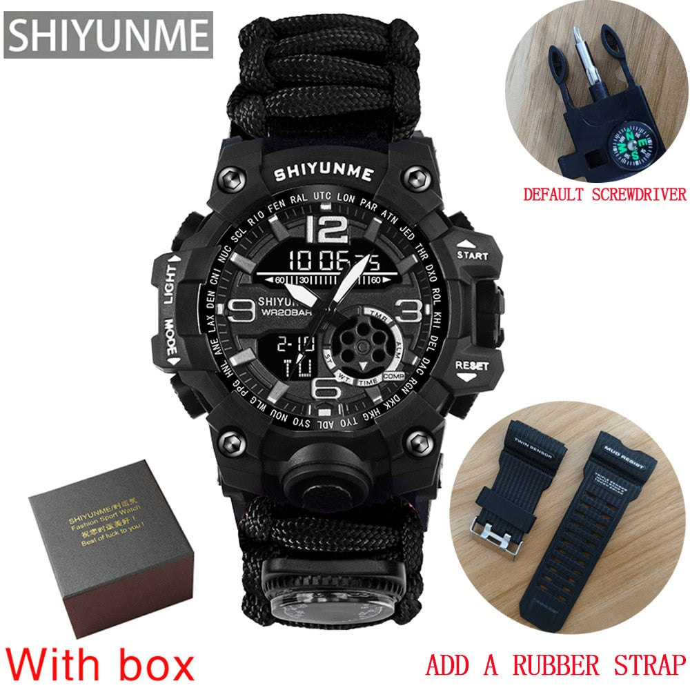 SHIYUNME New Sports Men's Watches Compass Luxury Military Quartz Watch Men Waterproof Male Clock relogio masculino 2022
