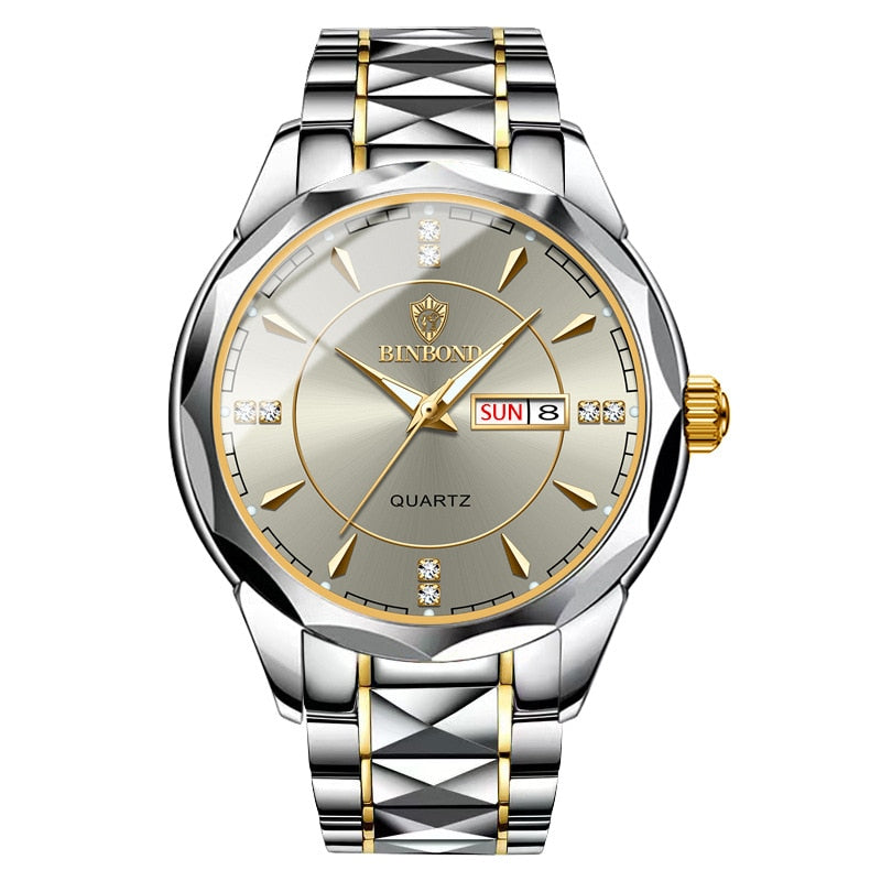 Fashion Luxury Gold Watch Men 2022 New Military Sport Quartz Wristwatch Calendar Casual Clock Stainless Steel Wateproof Watches