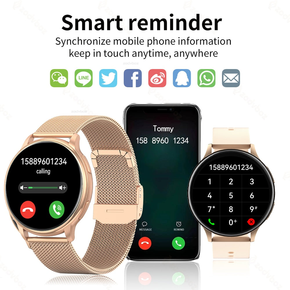 New Smart Watch Women Full Touch Screen Sports Fitness IP67 Waterproof Bluetooth Call Watch For Android IOS Smartwatch Women Men