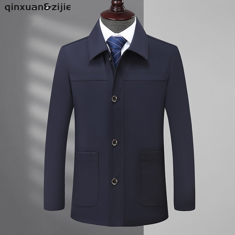 Mens Jackets Plus Size Coats Turn Down Collar Men Winter Jacket Button Pocket Men's Clothing 2022 Fashion Long Sleeve Coat Men