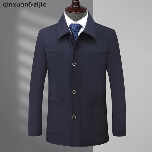Mens Jackets Plus Size Coats Turn Down Collar Men Winter Jacket Button Pocket Men's Clothing 2022 Fashion Long Sleeve Coat Men