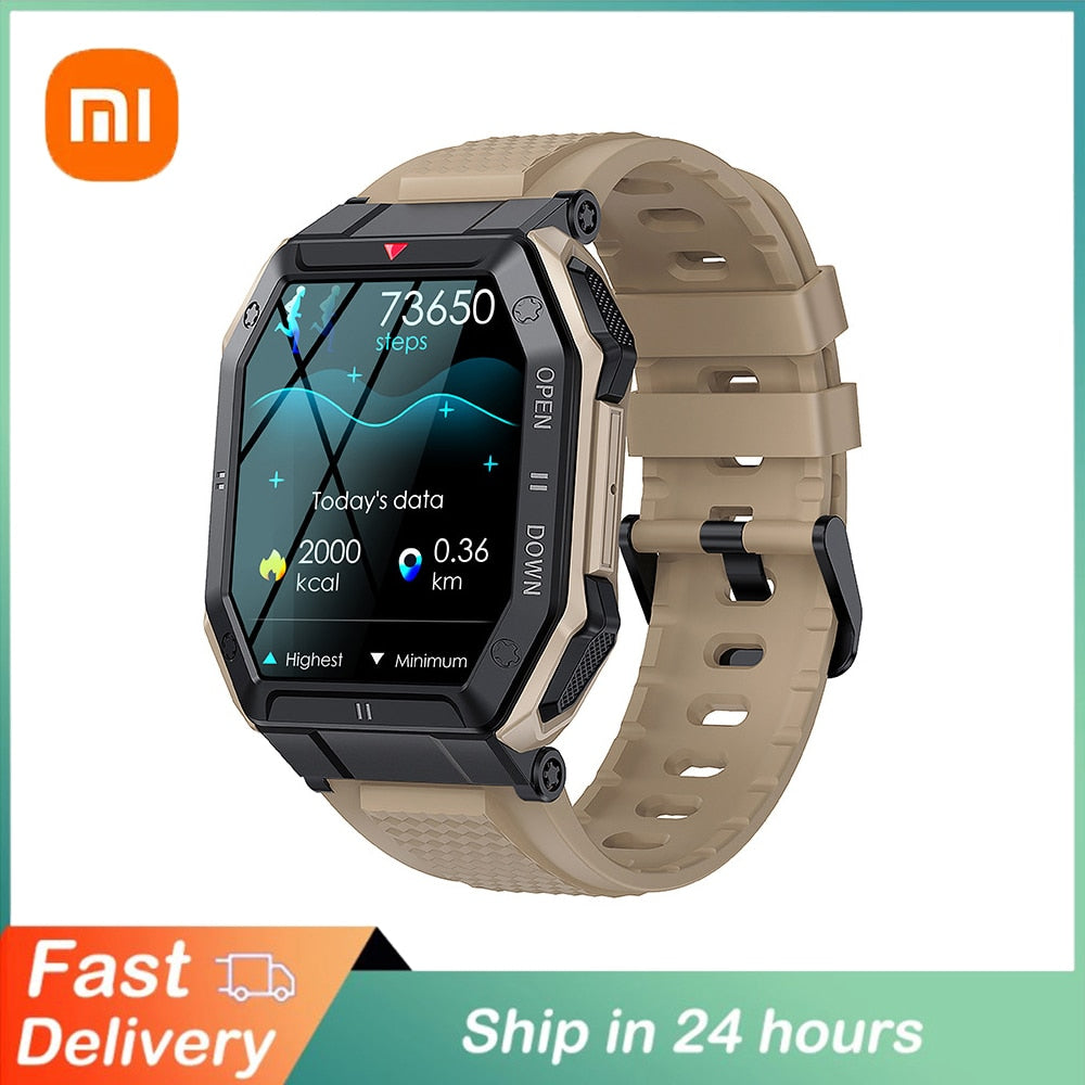 XIAOMI 1.85inch Bluetooth Military Smart Watch Men Call 350mAh 24H Healthy Monitor Outdoor IP68 Waterproof Sports Smartwatch