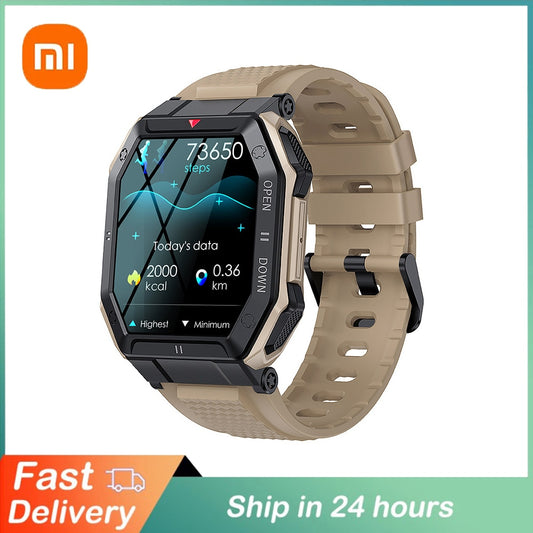 XIAOMI 1.85inch Bluetooth Military Smart Watch Men Call 350mAh 24H Healthy Monitor Outdoor IP68 Waterproof Sports Smartwatch