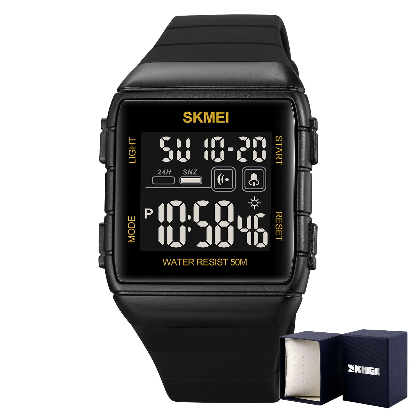 SKMEI Electronic Movement Sport Watch For Men Dual Time EL Light Display Digital Watch 50M Waterproof Clock Relogio masculino