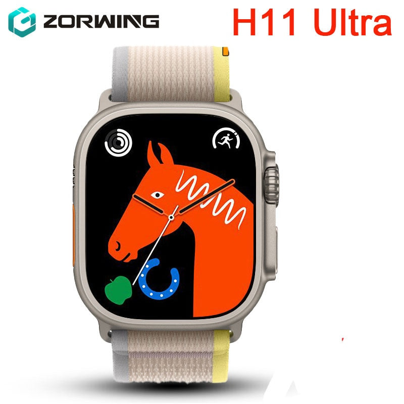 Smart Watch H11 Ultra Strap Lock 49mm IWO Men Series 8 NFC Wireless Charging Bluetooth Call GPS Smartwatch Women Real Screw New