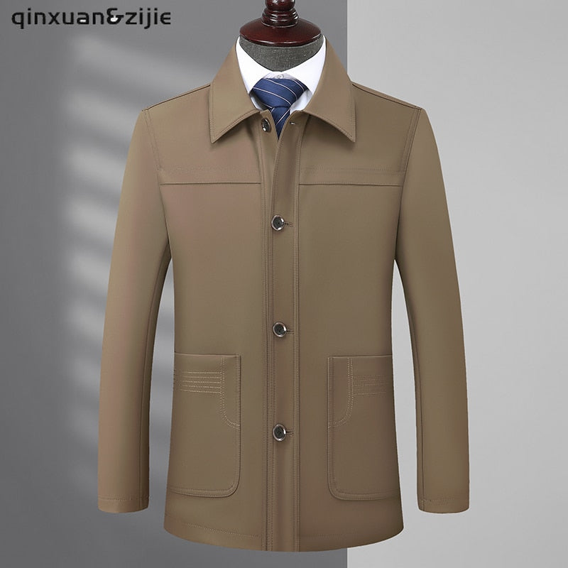 Mens Jackets Plus Size Coats Turn Down Collar Men Winter Jacket Button Pocket Men's Clothing 2022 Fashion Long Sleeve Coat Men