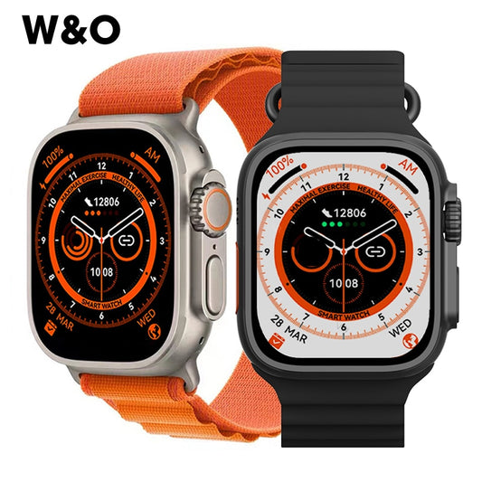 W&O New Smart Watch Men Ultra Series 8 Bluetooth Call NFC 2.08 Inch Smartwatch For Women 49mm Health Monitoring Fitness Bracelet