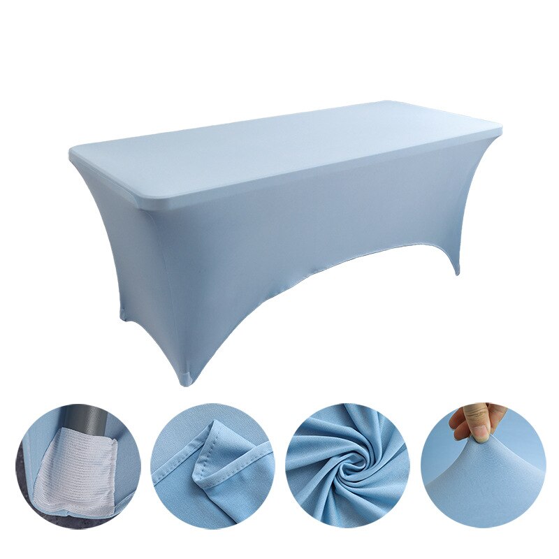 Spandex Plain Stretch Party Table Cover Cloth 4-8FT Folding Table Rectangular Cocktail Tablecloth For Wedding Banquet Christmas