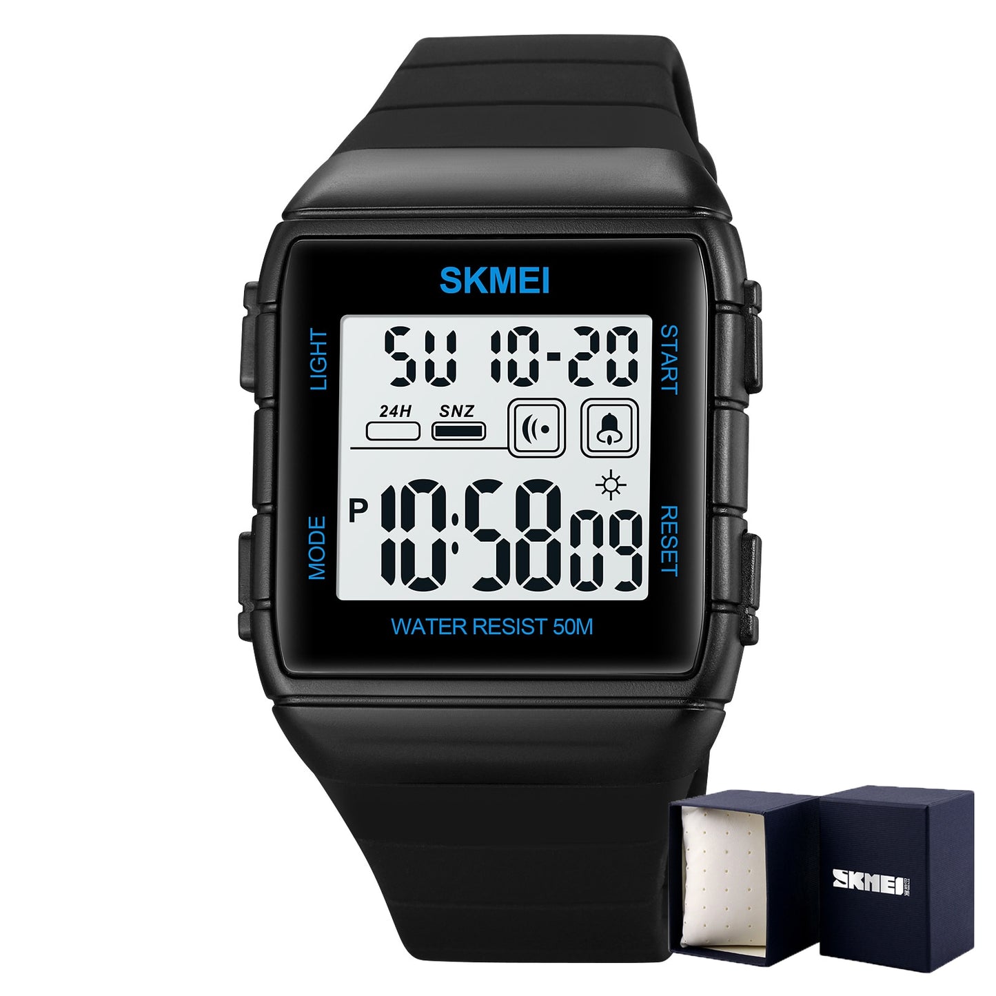 SKMEI Electronic Movement Sport Watch For Men Dual Time EL Light Display Digital Watch 50M Waterproof Clock Relogio masculino