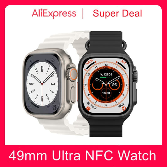 W&O Smart Watch X8+ Ultra 49MM Wireless Charging NFC 2.08 Inch Waterproof  Sport Watches Bluetooth Calls Smartwatch Men Women