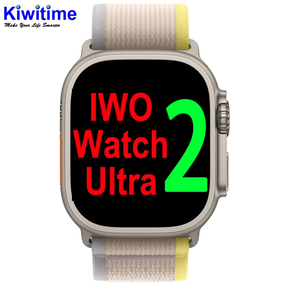 KIWITIME IWO Watch Ultra 2 Smartwatch 49mm Infinity Screen Titanium 2022 Best Series 8 Smart Watch for Men Women Samsung Android