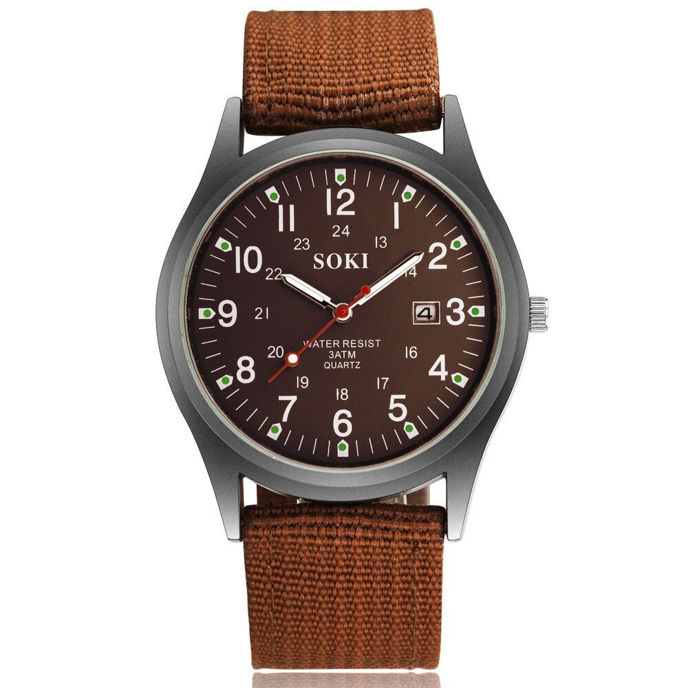 Military Watch for Men Top Quality Luxury Brand Quartz Mens Watches Luminous Canvas Band Relogio Masculino Fashion Male Clock