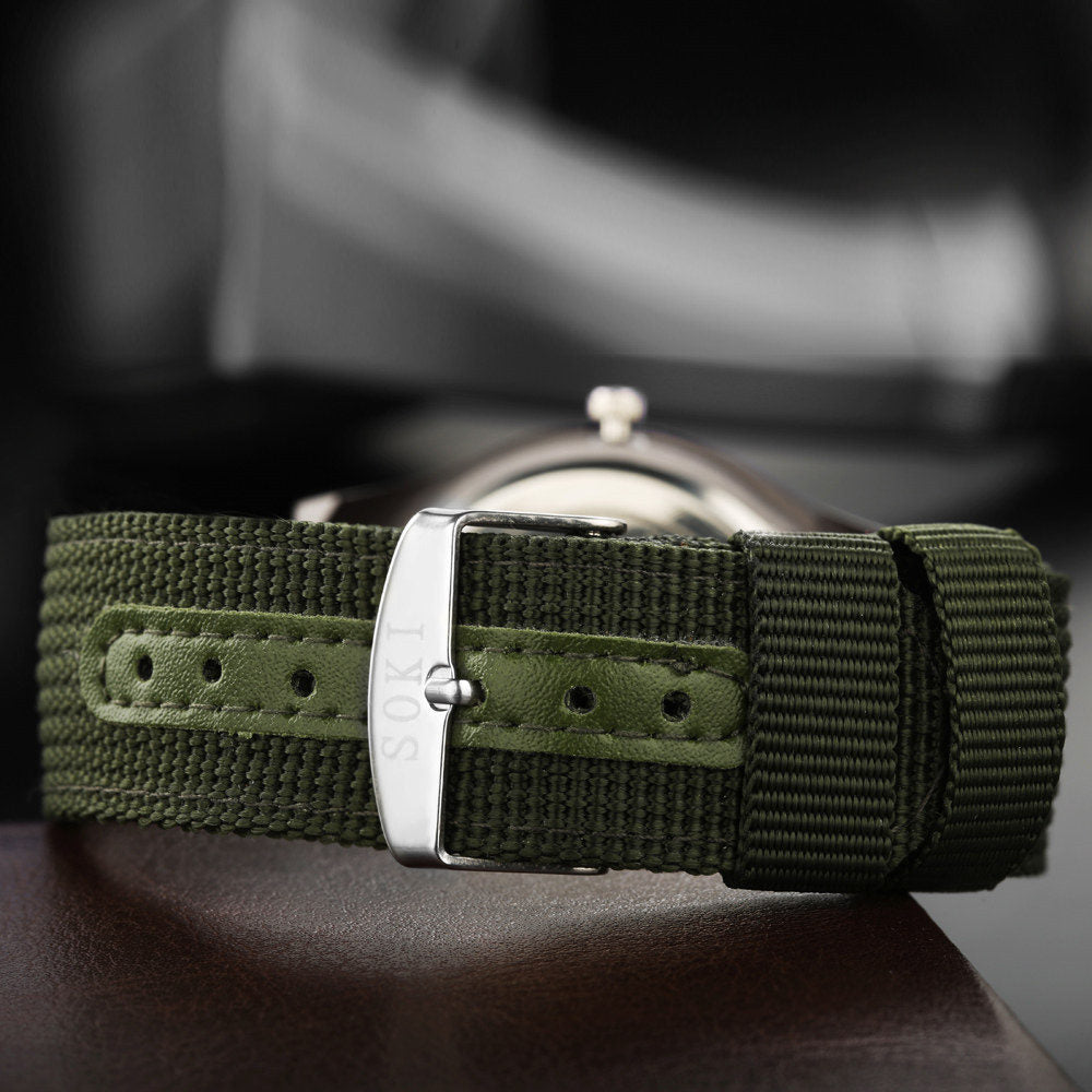 Military Watch for Men Top Quality Luxury Brand Quartz Mens Watches Luminous Canvas Band Relogio Masculino Fashion Male Clock