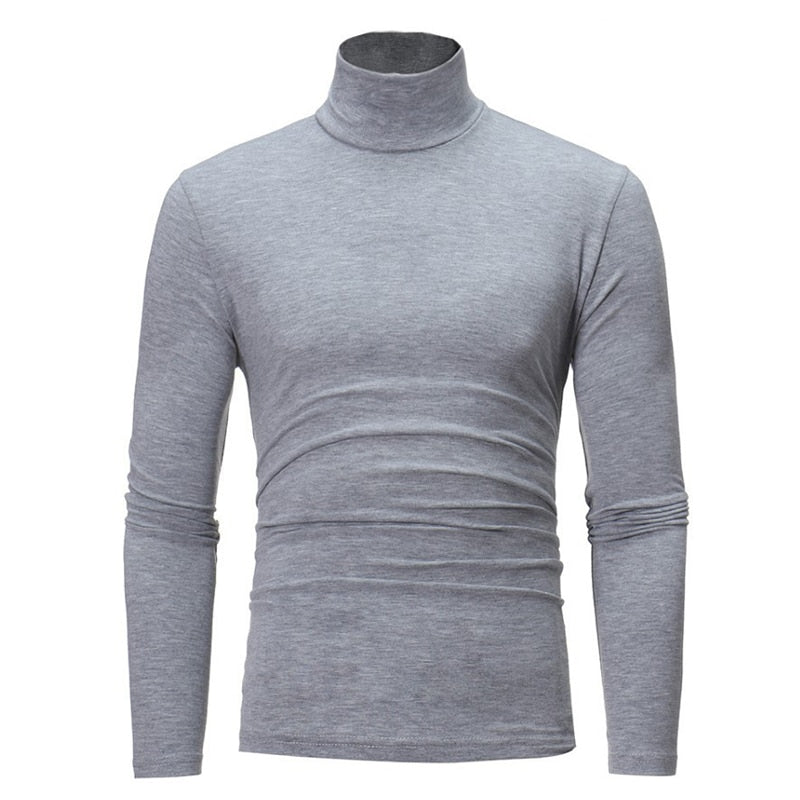 Spring Thin Men Turtleneck Sweaters Black Pullovers Clothing For Men Cotton Harajuku Knitted Sweater Male Solid Pull Hombre Tops