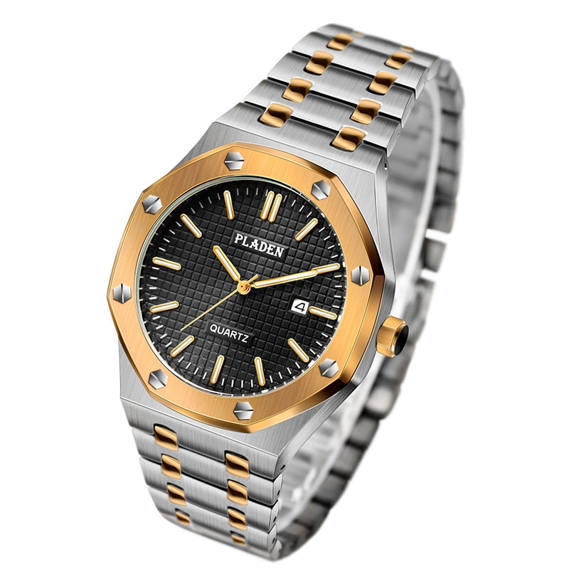 PLADEN Luxury Watch For Men Top Brand Business Stainess Steel Quartz Watches Fashion Classic Waterproof Male Clock Dropshipping