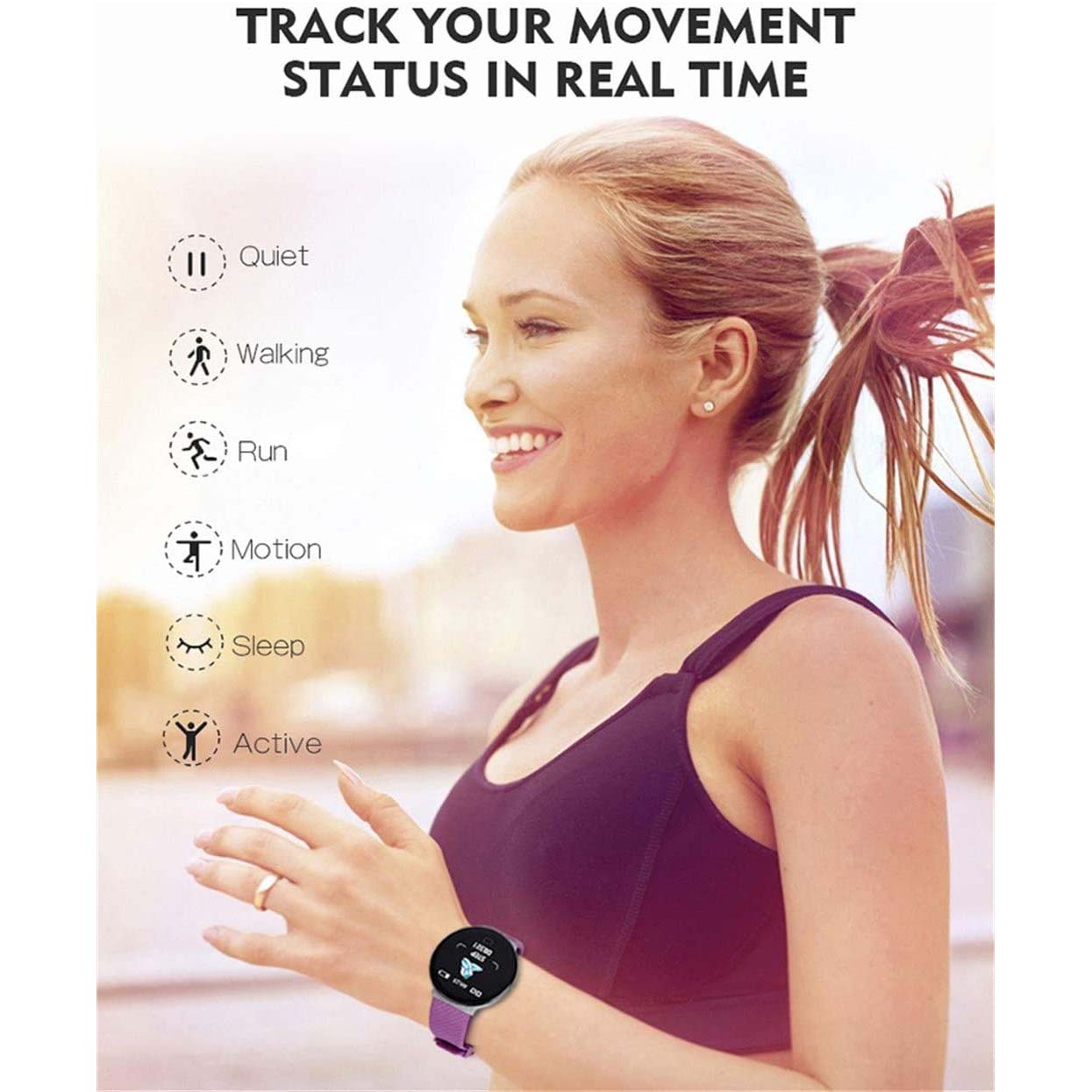 Sports Fitness Smart Watch Men Women Blood Pressure Sleep Monitoring Compatible IOS Android Watertight Digital Wristwatches