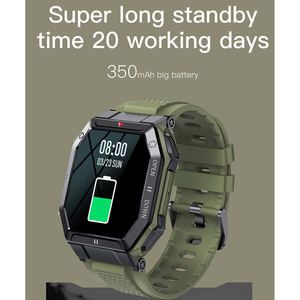 XIAOMI 1.85inch Bluetooth Military Smart Watch Men Call 350mAh 24H Healthy Monitor Outdoor IP68 Waterproof Sports Smartwatch