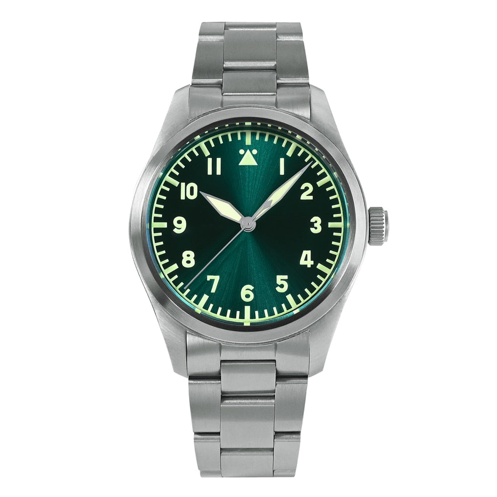 San Martin 39mm Pilot Men Watch Military Fashion Simple Style NH35 YN55A Automatic Mechanical Watches 20 Bar Waterproof Luminous