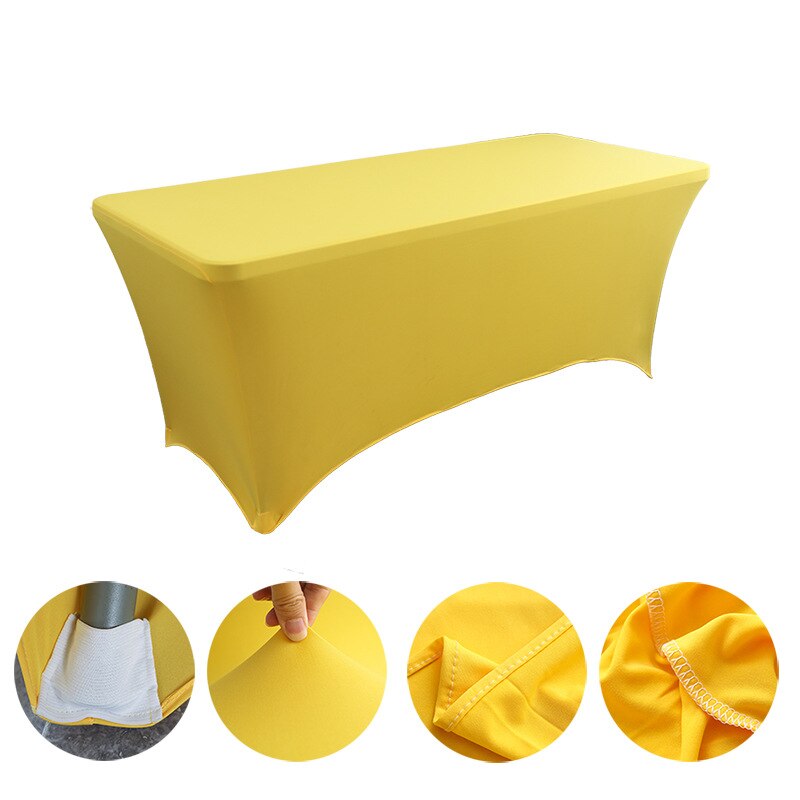 Spandex Plain Stretch Party Table Cover Cloth 4-8FT Folding Table Rectangular Cocktail Tablecloth For Wedding Banquet Christmas