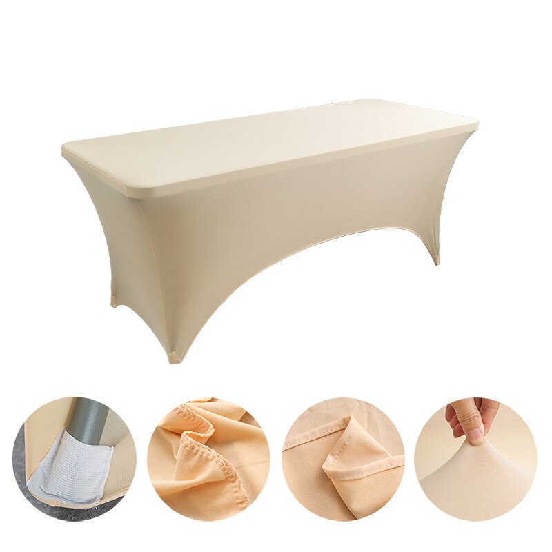 Spandex Plain Stretch Party Table Cover Cloth 4-8FT Folding Table Rectangular Cocktail Tablecloth For Wedding Banquet Christmas
