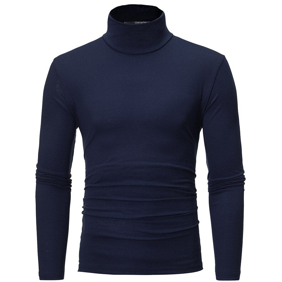 Spring Thin Men Turtleneck Sweaters Black Pullovers Clothing For Men Cotton Harajuku Knitted Sweater Male Solid Pull Hombre Tops