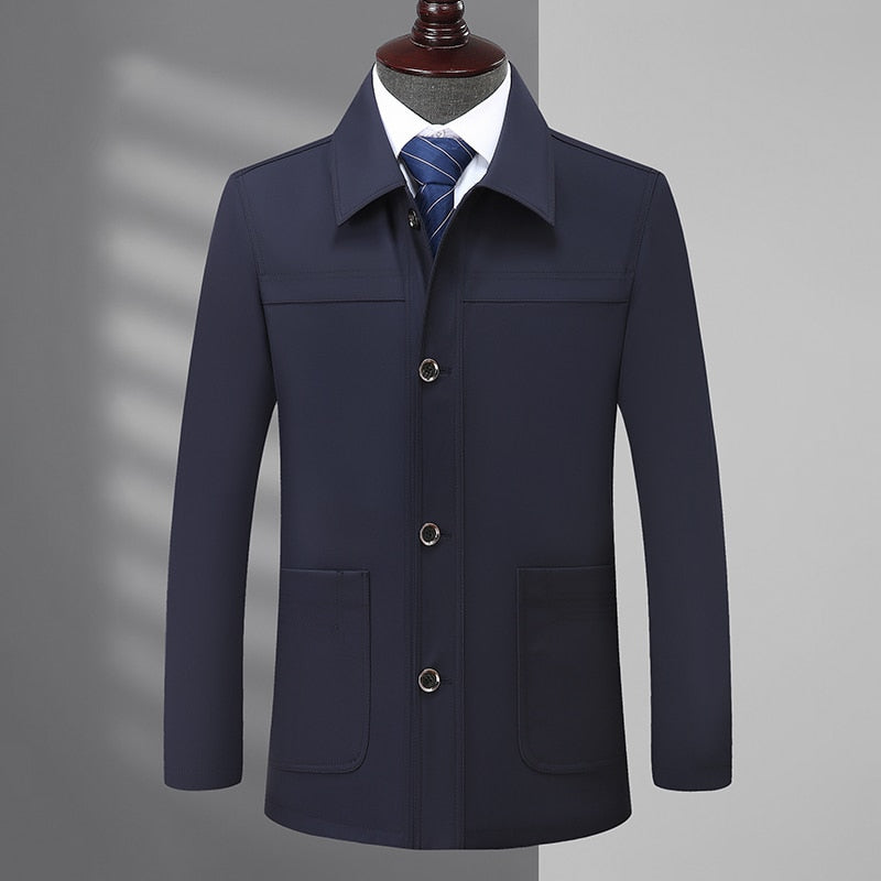 Mens Jackets Plus Size Coats Turn Down Collar Men Winter Jacket Button Pocket Men's Clothing 2022 Fashion Long Sleeve Coat Men