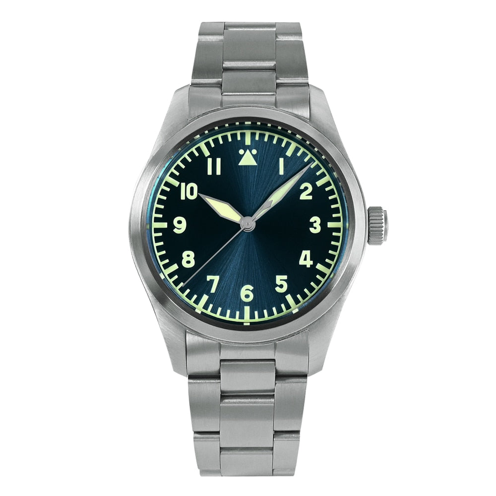 San Martin 39mm Pilot Men Watch Military Fashion Simple Style NH35 YN55A Automatic Mechanical Watches 20 Bar Waterproof Luminous