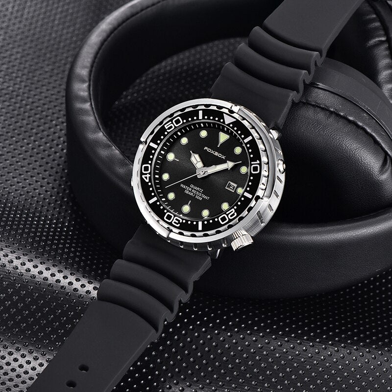 New Watch For Men Fashion Silicone belt Chronograph Sport Wristwatch 50M Waterproof  Luminous Dive Male Clocks Relogio Masculino
