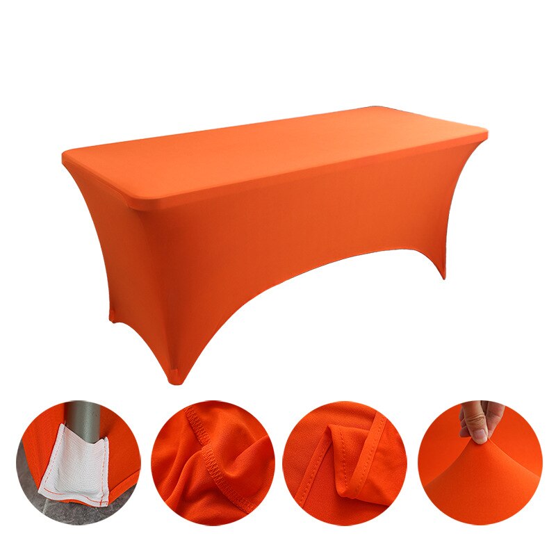 Spandex Plain Stretch Party Table Cover Cloth 4-8FT Folding Table Rectangular Cocktail Tablecloth For Wedding Banquet Christmas