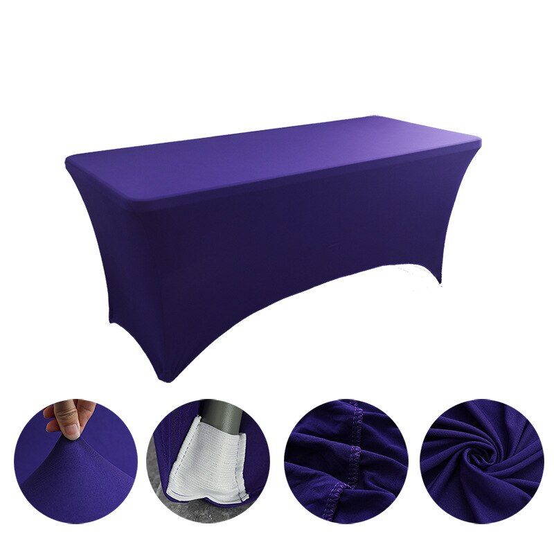 Spandex Plain Stretch Party Table Cover Cloth 4-8FT Folding Table Rectangular Cocktail Tablecloth For Wedding Banquet Christmas