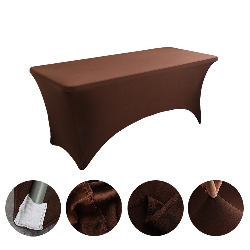 Spandex Plain Stretch Party Table Cover Cloth 4-8FT Folding Table Rectangular Cocktail Tablecloth For Wedding Banquet Christmas