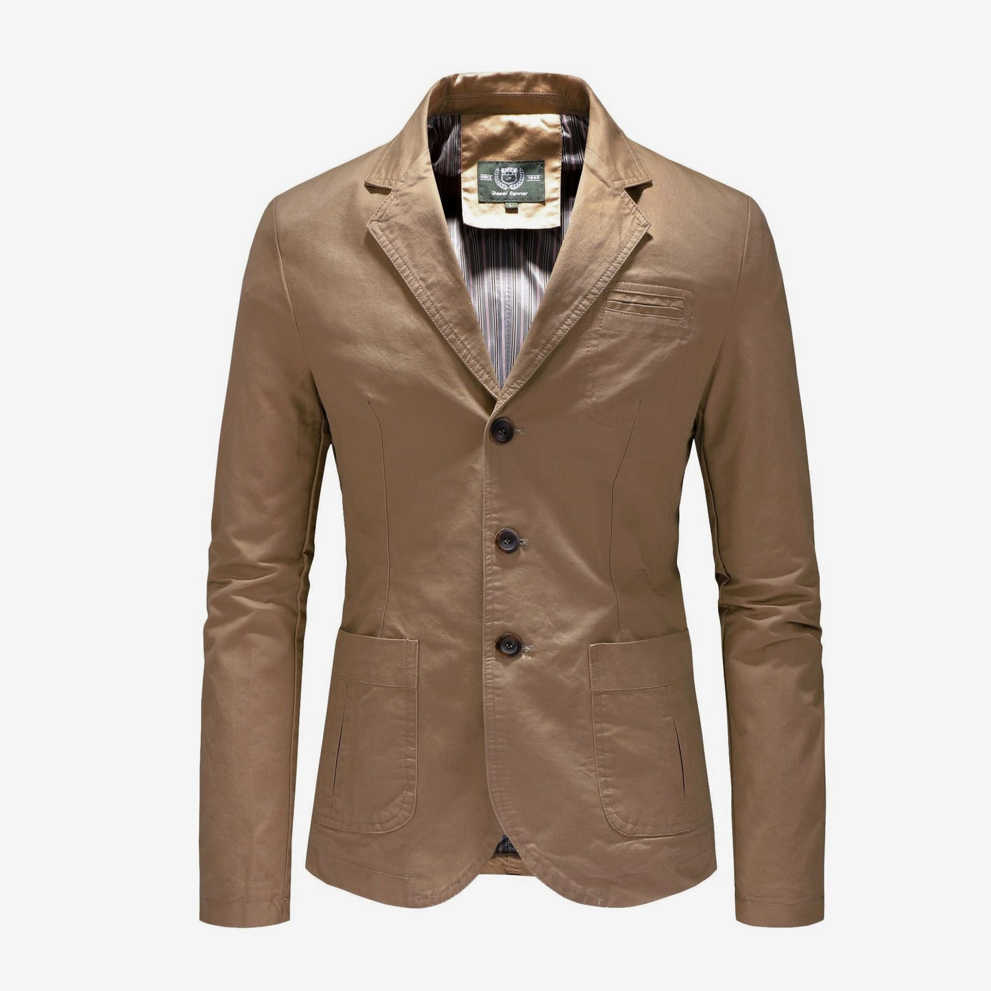 New Men's Suit Jacket Blazers Male Spring Autumn Pure Cotton Solid Casual Stylish Man Vintage Clothing Outerwear Coat Streetwear