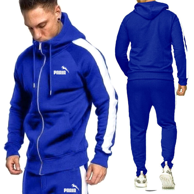 PNAIA Men Tracksuits Sets Hoodies Zipper Outwear Sportwear+Sweatpants Sets Male Workout Sports Outfit Autumn/Winter Clothing