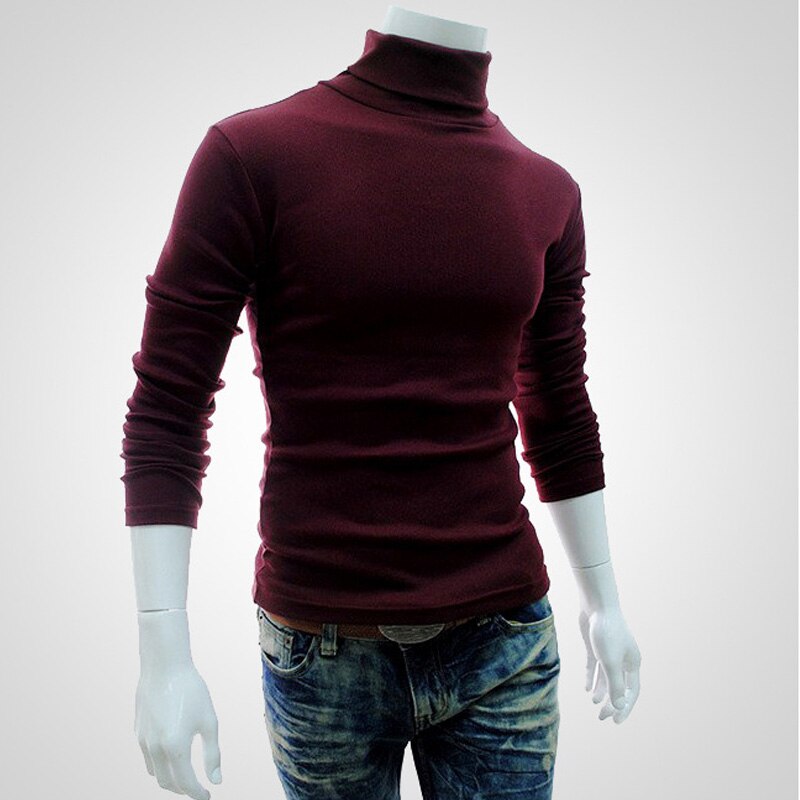 Spring Thin Men Turtleneck Sweaters Black Pullovers Clothing For Men Cotton Harajuku Knitted Sweater Male Solid Pull Hombre Tops