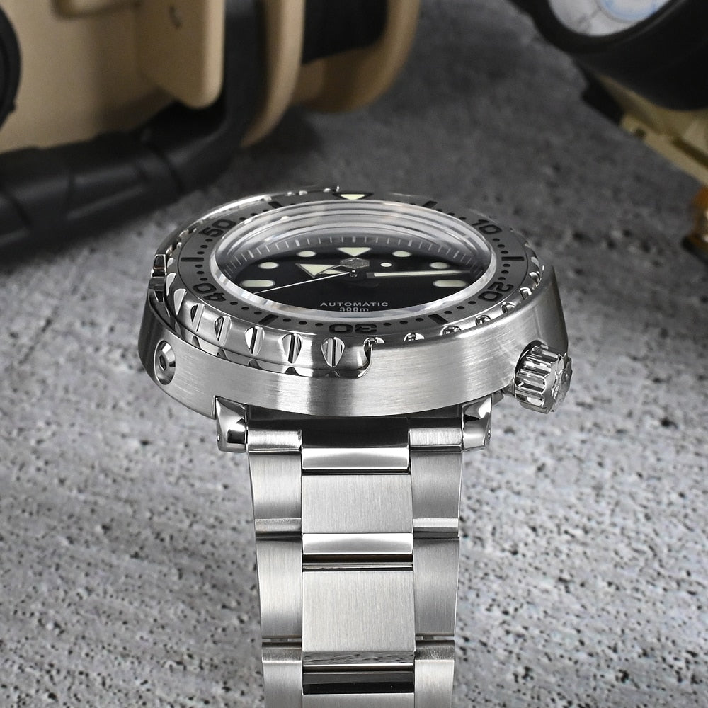 San Martin New 47mm Tuna Diver Watch Men Watches Automatic NH36 Mechanical Stainless Steel Wristwatch Sapphire Mirror 30Bar часы
