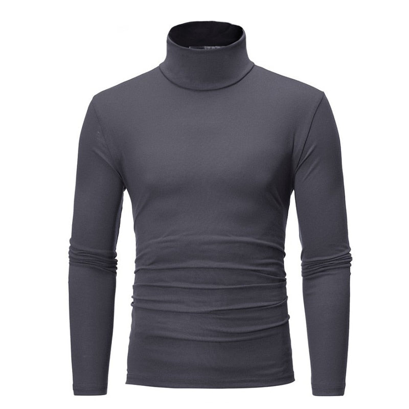 Spring Thin Men Turtleneck Sweaters Black Pullovers Clothing For Men Cotton Harajuku Knitted Sweater Male Solid Pull Hombre Tops