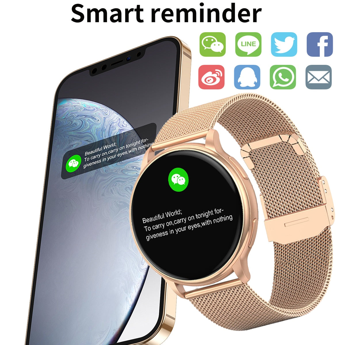 New Smart Watch Women Full Touch Screen Sports Fitness IP67 Waterproof Bluetooth Call Watch For Android IOS Smartwatch Women Men